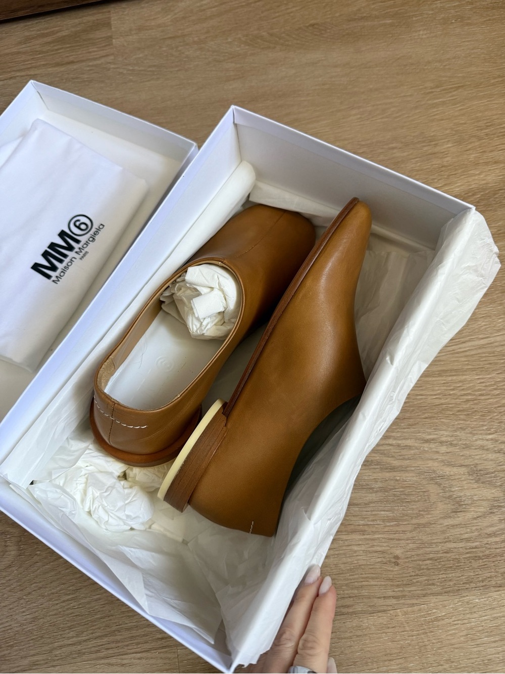 MM6 Maison Martin Margiela Cognac Leather Slip-On Loafers